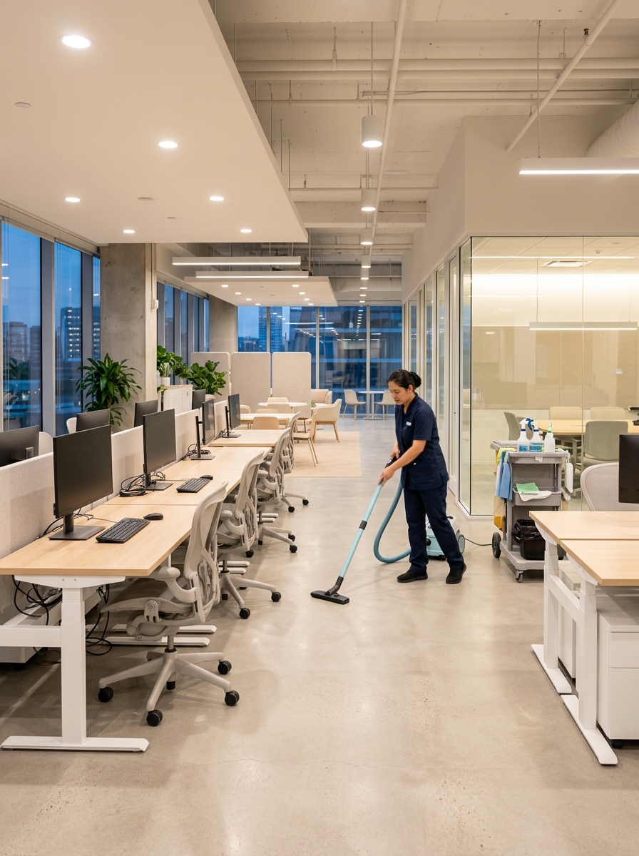Office Cleaning — After-hours commercial cleaning with a consistent crew.